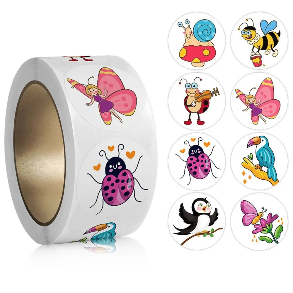 100–500pcs Cartoon Animal Reward Stickers – Teacher & Classroom Motivational Stickers for Kids