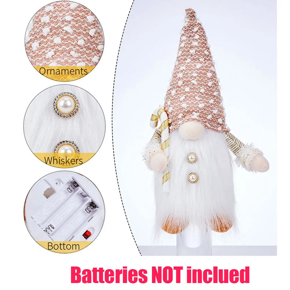 30cm Glowing Gnome Christmas Faceless Doll – LED Light Tree Decoration & Holiday Gift 2025