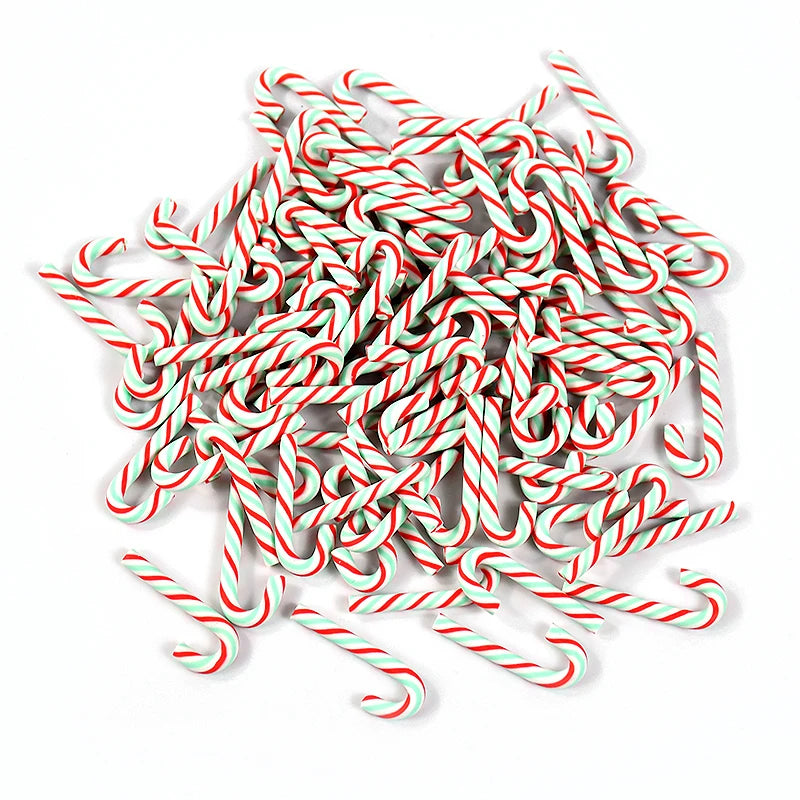 10/30/50pcs Mini Candy Cane Christmas Decorations – Red & White Resin Ornaments for DIY Crafts & Home Décor 2025