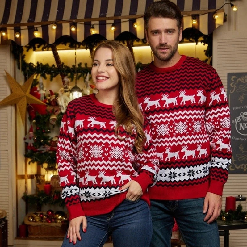 2025 New Family Matching Christmas Sweaters – Warm Knitted Pullover Jumpers for Women, Men & Kids