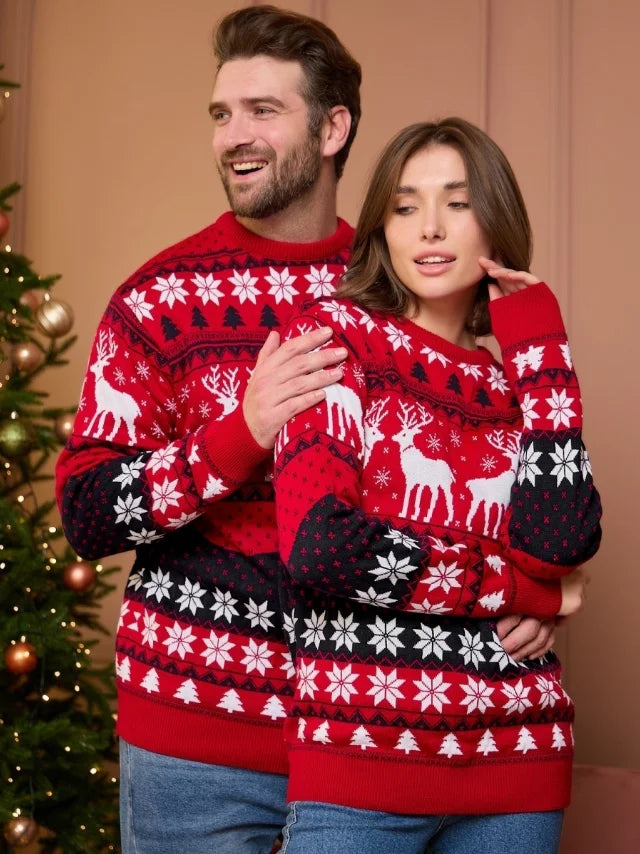 2025 New Family Matching Christmas Sweaters – Warm Knitted Pullover Jumpers for Women, Men & Kids