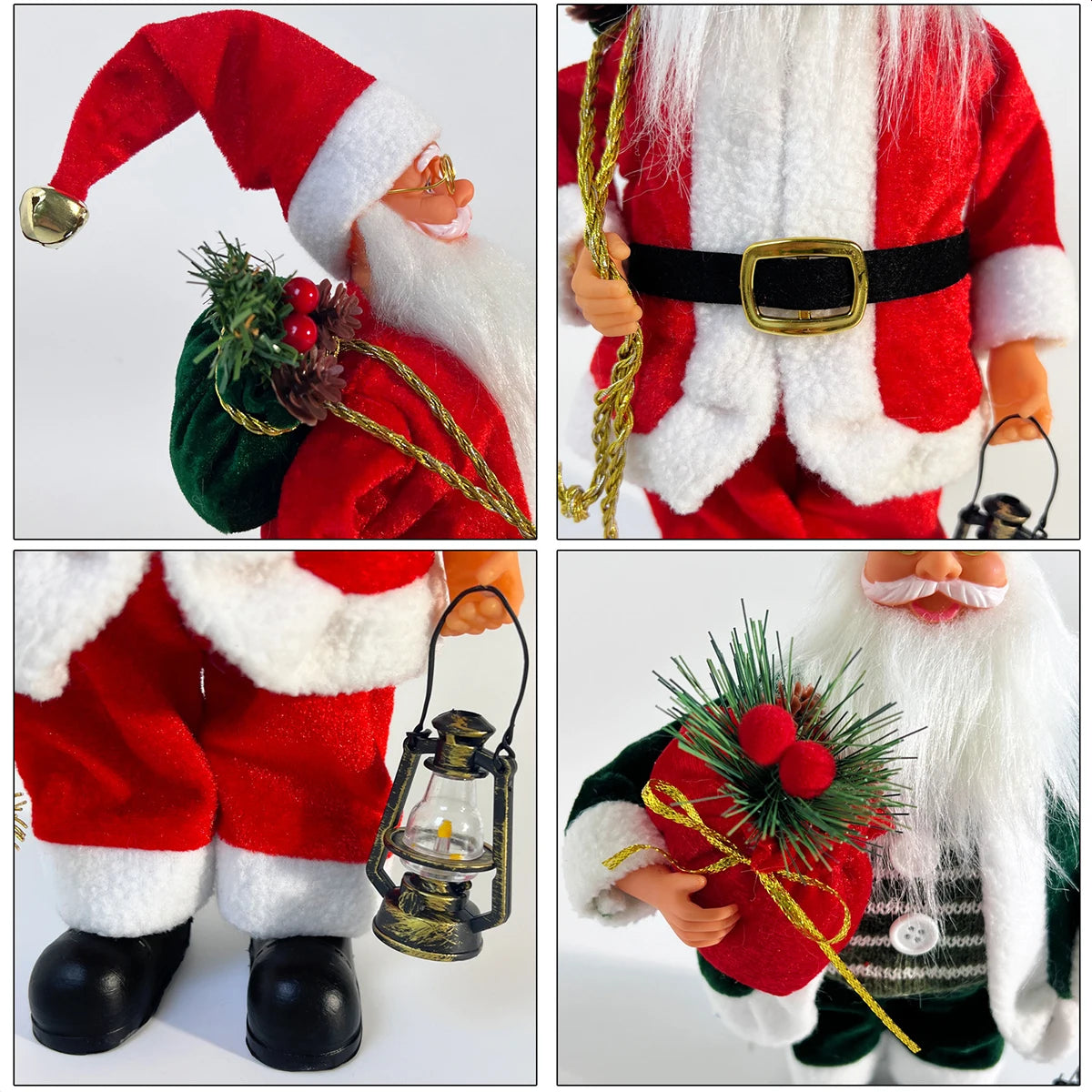Polyester Santa Claus Figurines – Standing Christmas Dolls & Window Decorations 2025
