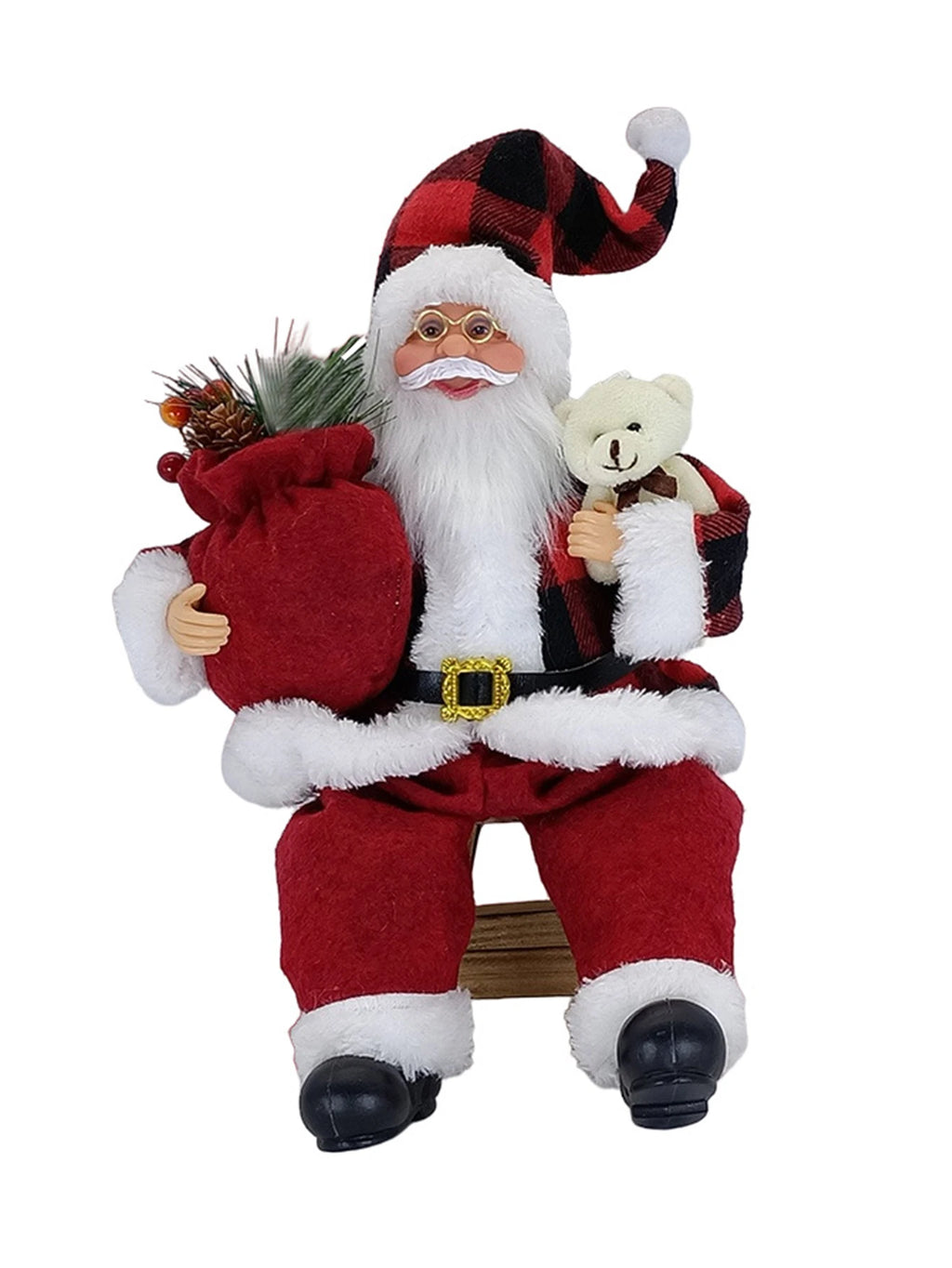 35cm Sitting Santa Claus Figurine – Cute Christmas Doll for Table, Fireplace & Home Decoration 2025