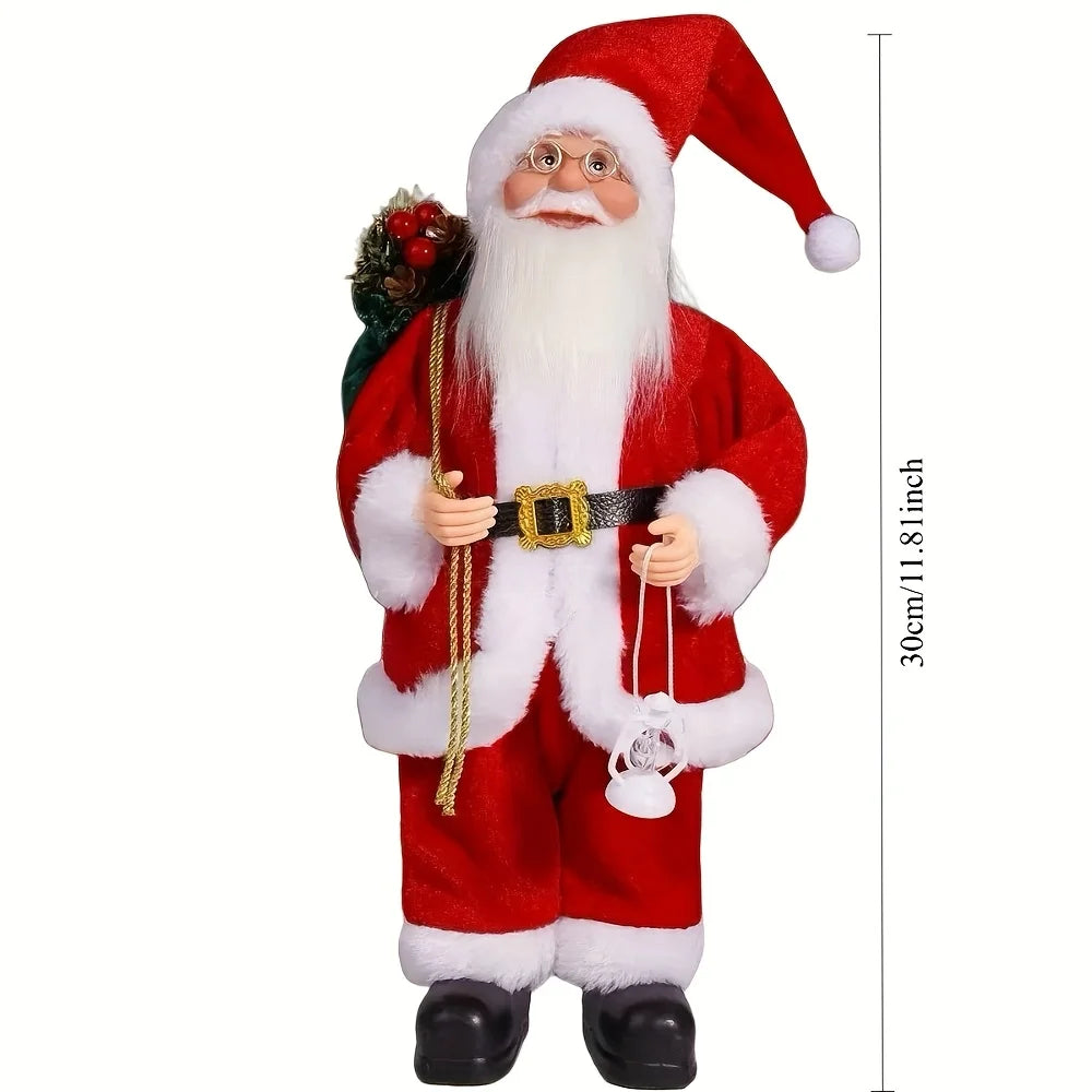 2/1 Piece Red Standing & Sitting Santa Claus Statue Ornaments – Dual Design Christmas Decorations 2025