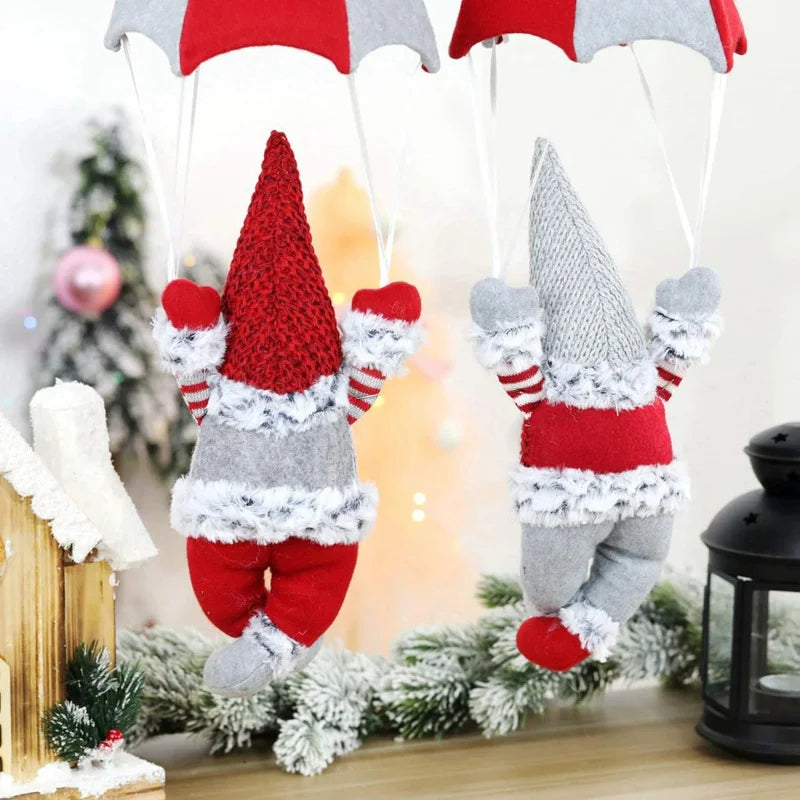 Santa Claus & Elf Hat Plush Christmas Decorations – Festive Wall & Tree Hanging Ornaments