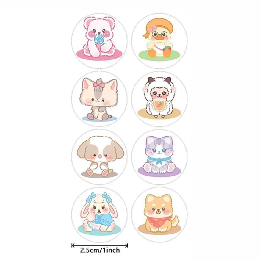100–500pcs Cartoon Animal Reward Stickers – Teacher & Classroom Motivational Stickers for Kids