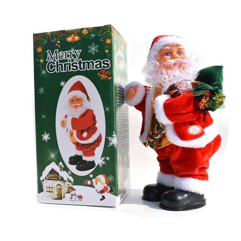 Electric Santa Plush Toy – Dancing & Swinging Belly Santa Claus Christmas Decoration 2025