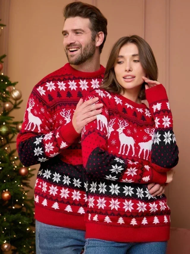 2025 New Family Matching Christmas Sweaters – Warm Knitted Pullover Jumpers for Women, Men & Kids