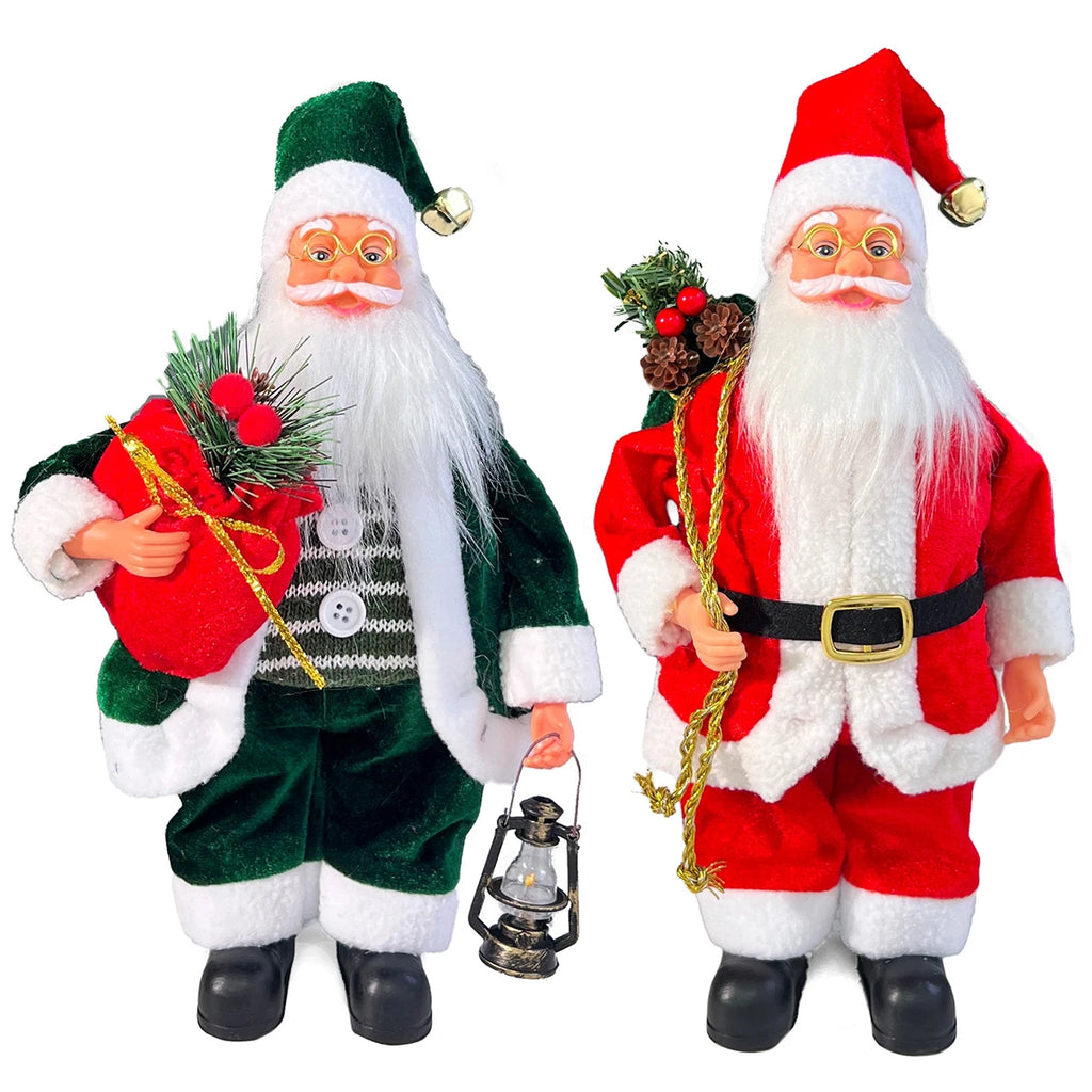 Polyester Santa Claus Figurines – Standing Christmas Dolls & Window Decorations 2025
