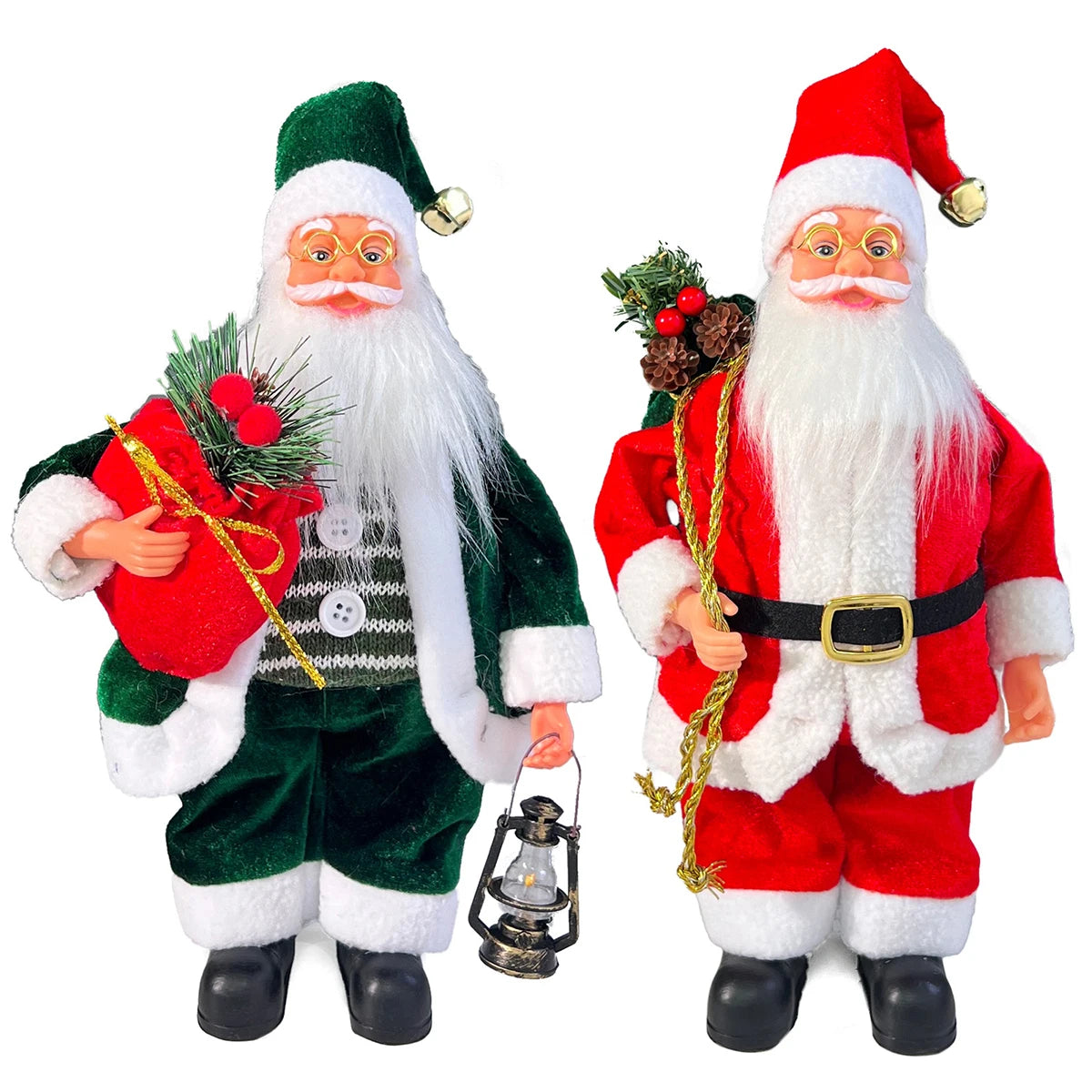Polyester Santa Claus Figurines – Standing Christmas Dolls & Window Decorations 2025
