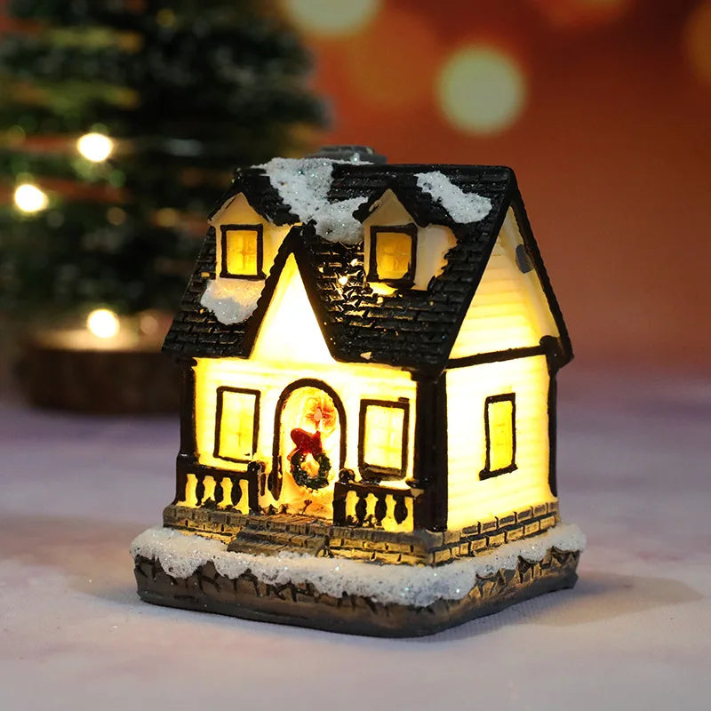 Christmas House Light Decorations – Resin Mini LED Ornaments with Battery | Kids Xmas Gift & Home Decor 2025
