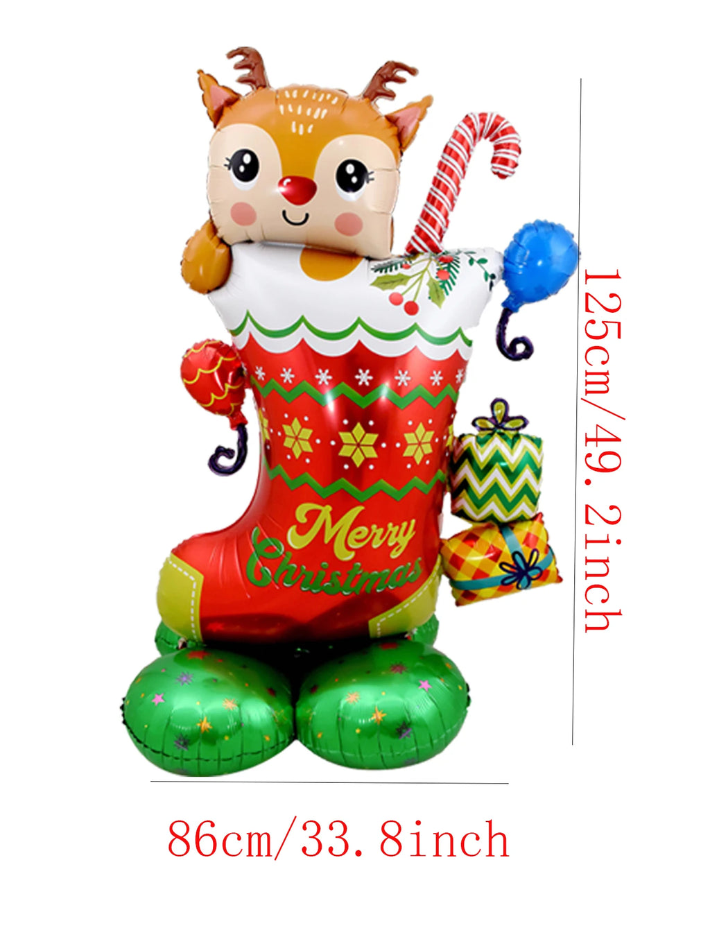 Large Christmas Balloon Set – Santa, Snowman & Elk Pedestal Decoration | Xmas Tree Party Display & New Year 2026 Decor