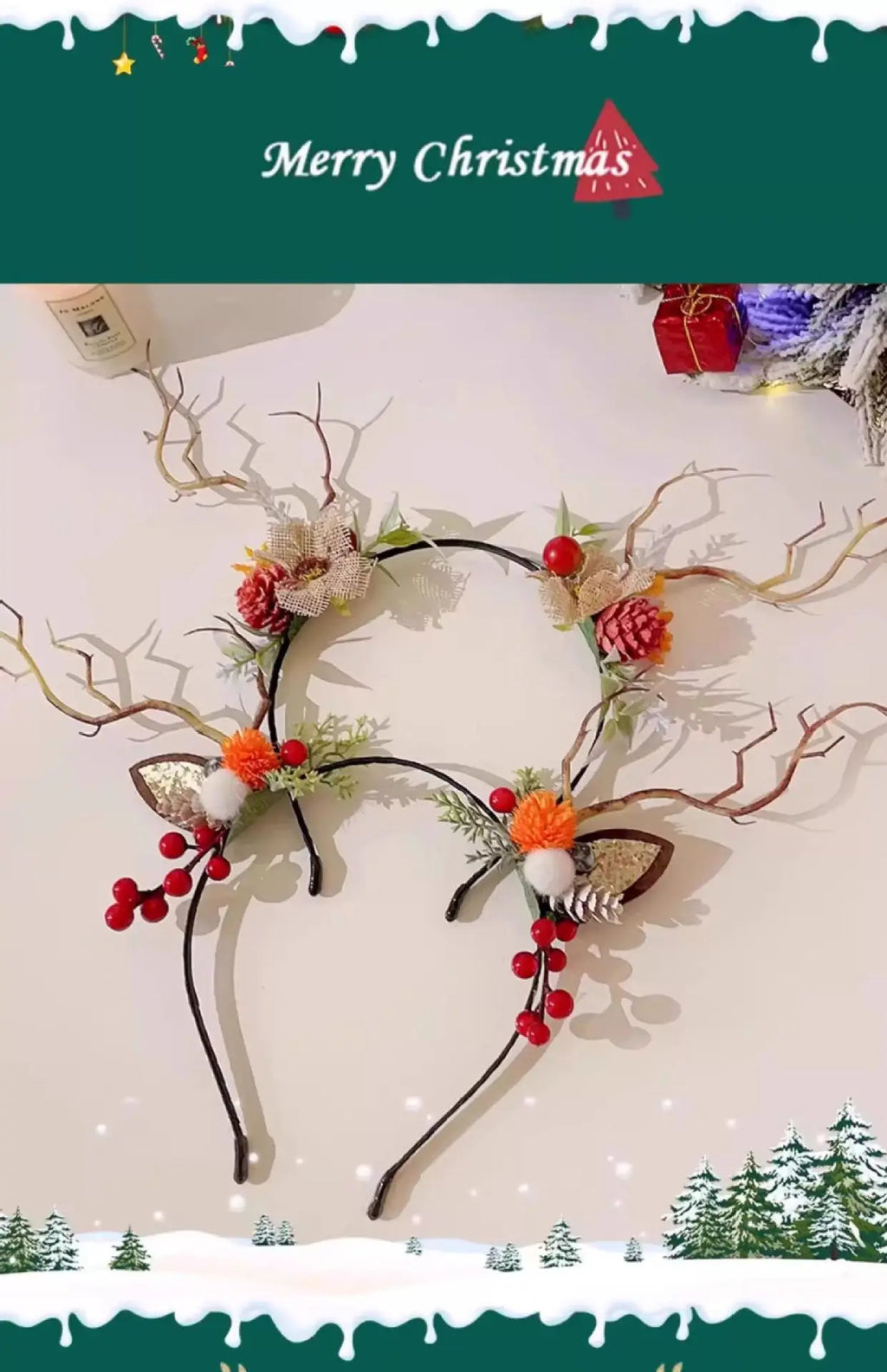 Christmas Luminous Hairpin & Headband – LED Deer Antler Hair Accessories | Xmas Party Gifts & New Year 2026 Decorations
