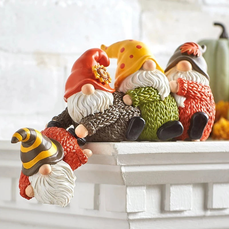 1pc Christmas Gnome Old Man Resin Ornament – Helping Hand Shelf Sitter Holiday Decoration