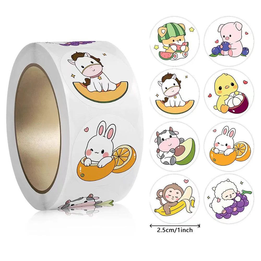 100–500pcs Cartoon Animal Reward Stickers – Teacher & Classroom Motivational Stickers for Kids