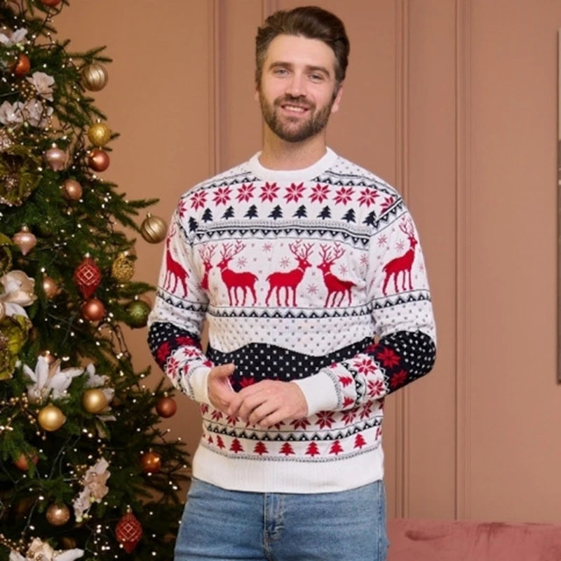 2025 New Family Matching Christmas Sweaters – Warm Knitted Pullover Jumpers for Women, Men & Kids