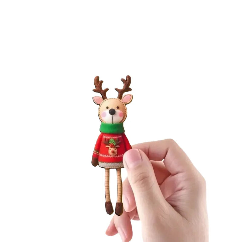 Colorful Wooden Reindeer Ornaments – 16pcs Christmas 2025 Hanging Decorations
