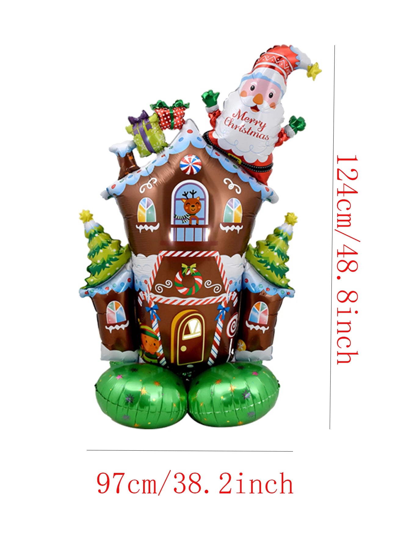 Large Christmas Balloon Set – Santa, Snowman & Elk Pedestal Decoration | Xmas Tree Party Display & New Year 2026 Decor