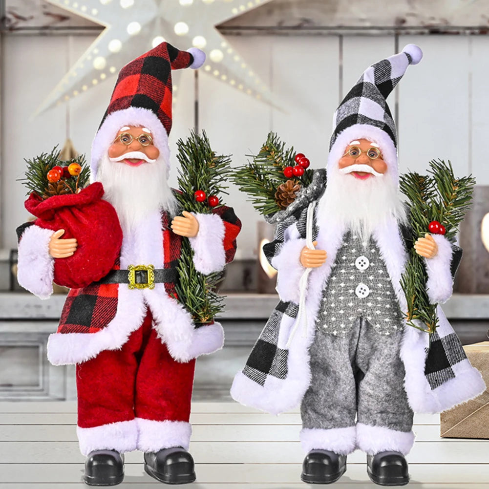 30cm Large Santa Claus Doll – Standing Christmas Figurine & Tree Ornament 2025 Home Decoration