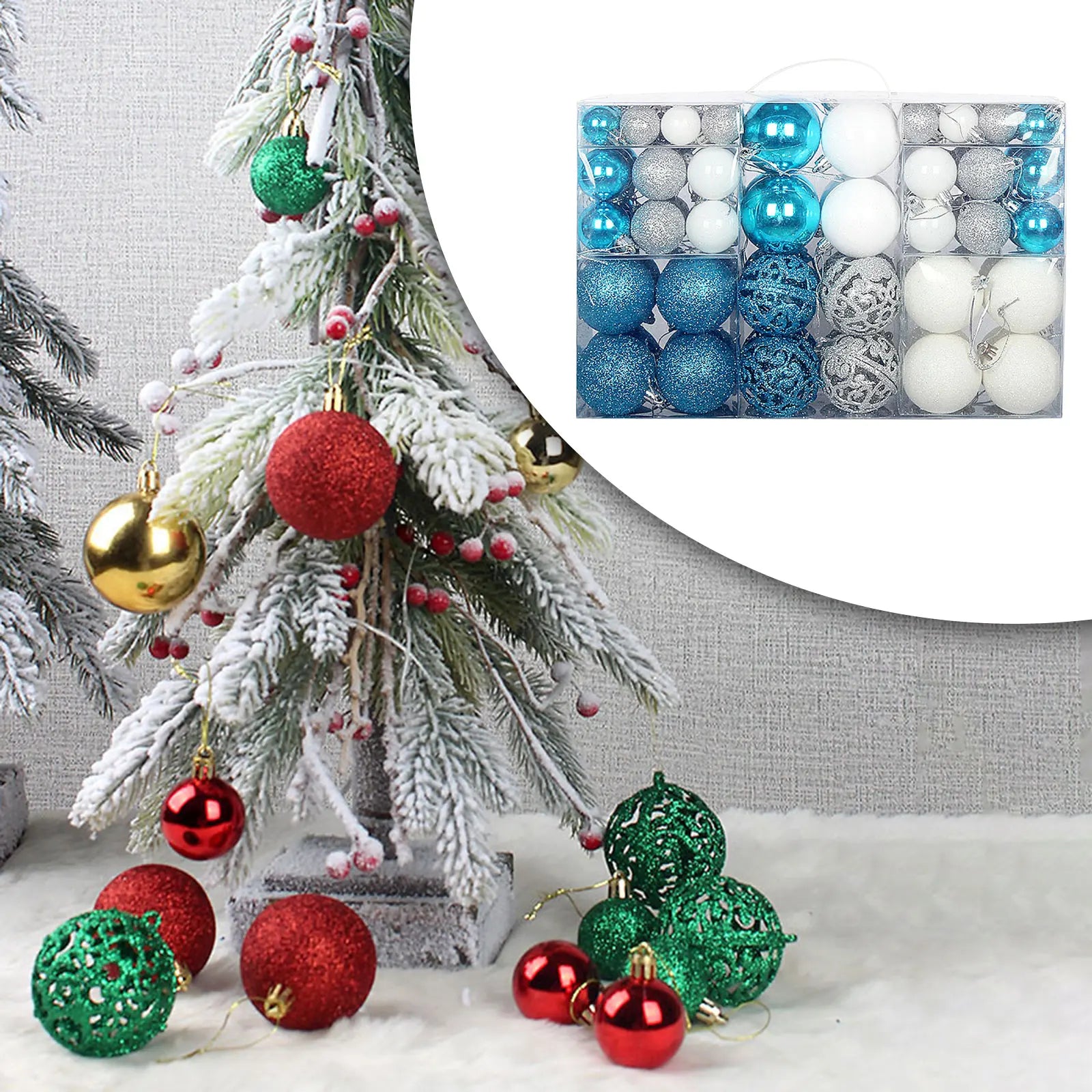 100Pcs Shatterproof Christmas Ball Ornaments – Holiday Tree Decorations for Christmas, Wedding, Party, and Home