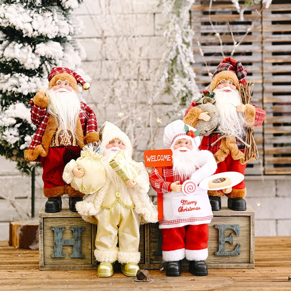 30cm Large Santa Claus Doll – Standing Christmas Figurine & Tree Ornament 2025 Home Decoration