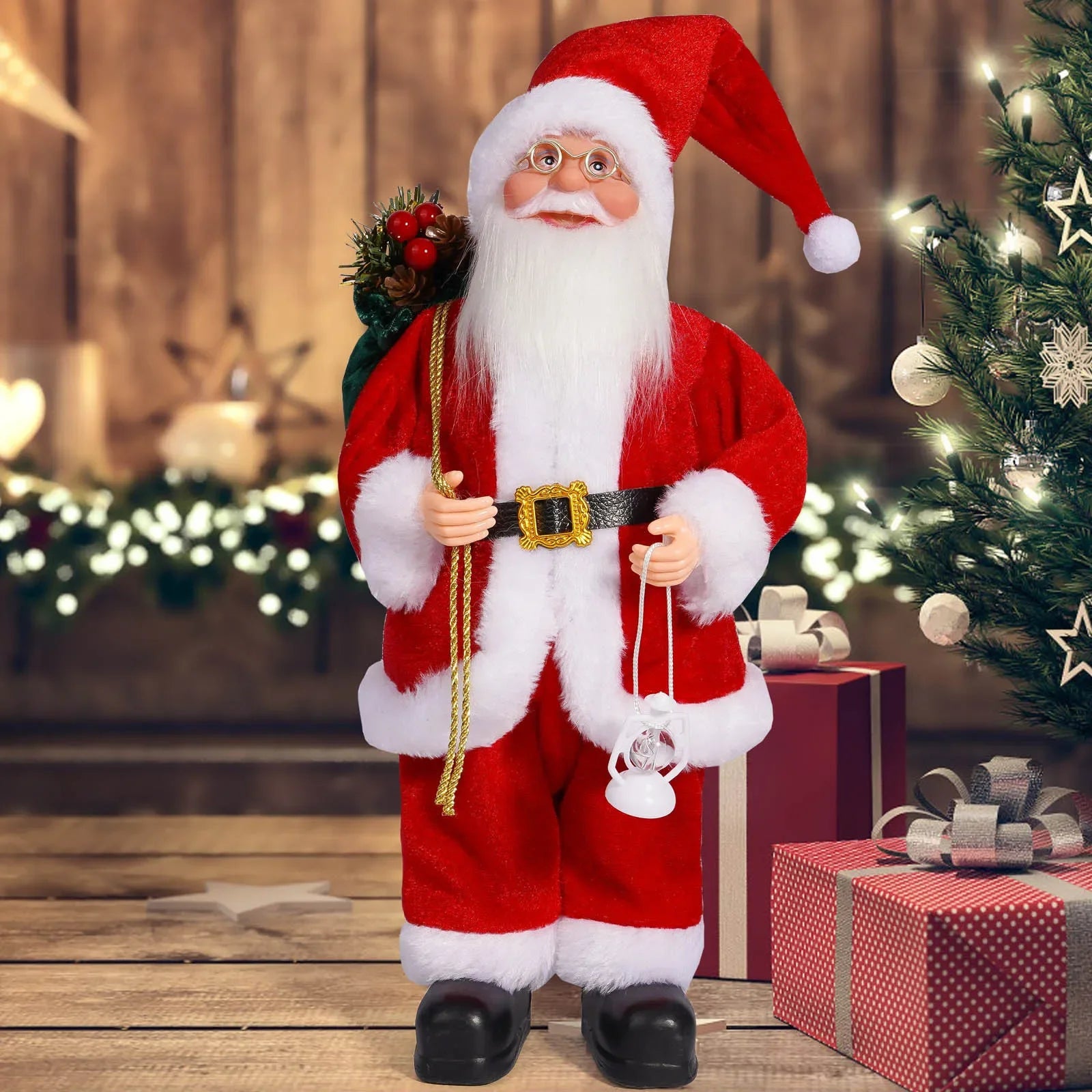 12-Inch Standing Santa Claus Figure – Christmas Window & Home Decoration 2025