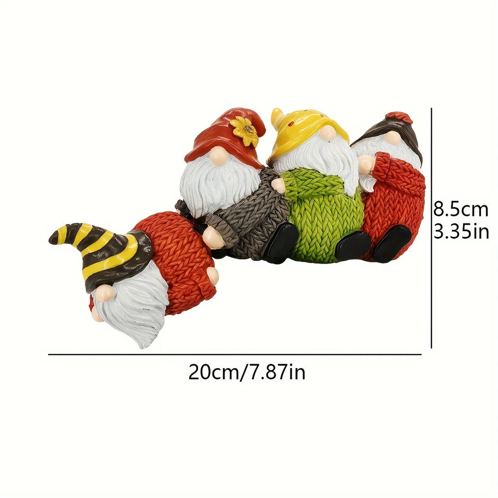 1pc Christmas Gnome Old Man Resin Ornament – Helping Hand Shelf Sitter Holiday Decoration