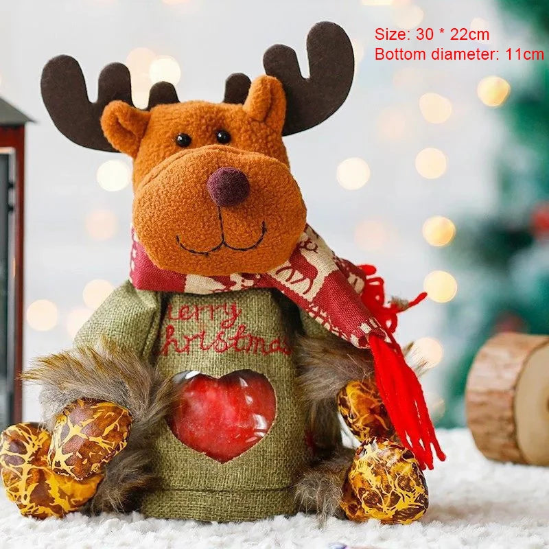 2026 Christmas Apple Gift Bag – Ping An Fruit & Candy Packaging | Snowman Santa Polyester Bag for Kids & Elderly Gifts