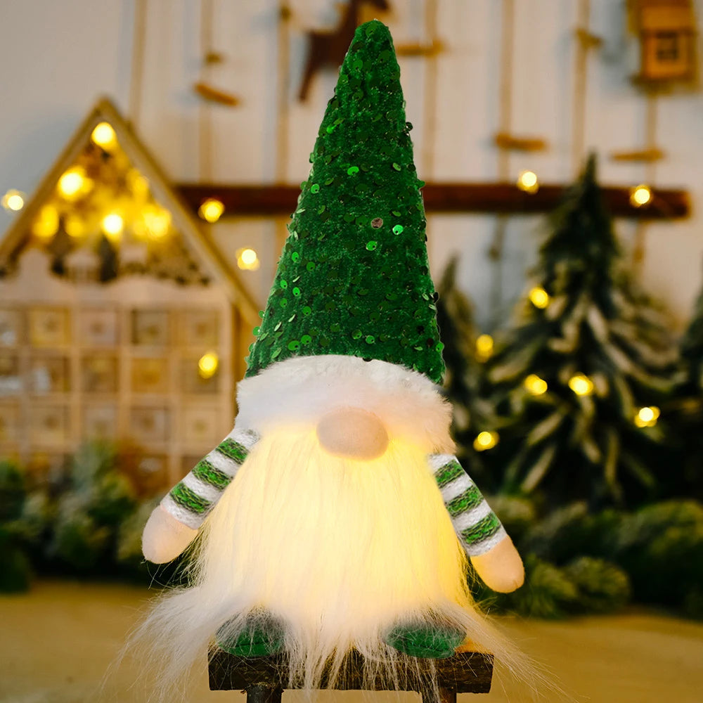 30cm Glowing Gnome Christmas Faceless Doll – LED Light Tree Decoration & Holiday Gift 2025