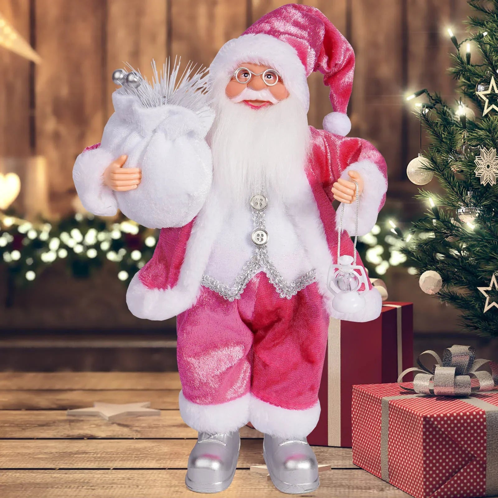 12-Inch Standing Santa Claus Figure – Christmas Window & Home Decoration 2025