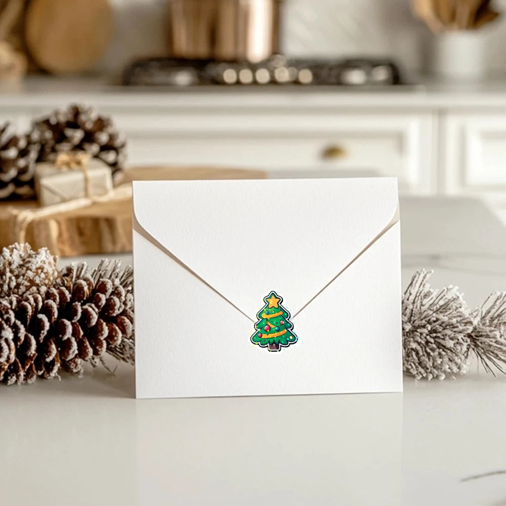 500pcs Laser Cartoon Christmas Stickers – Gift Wrapping Labels, Reward Stickers & Scrapbooking Supplies (1 Inch)