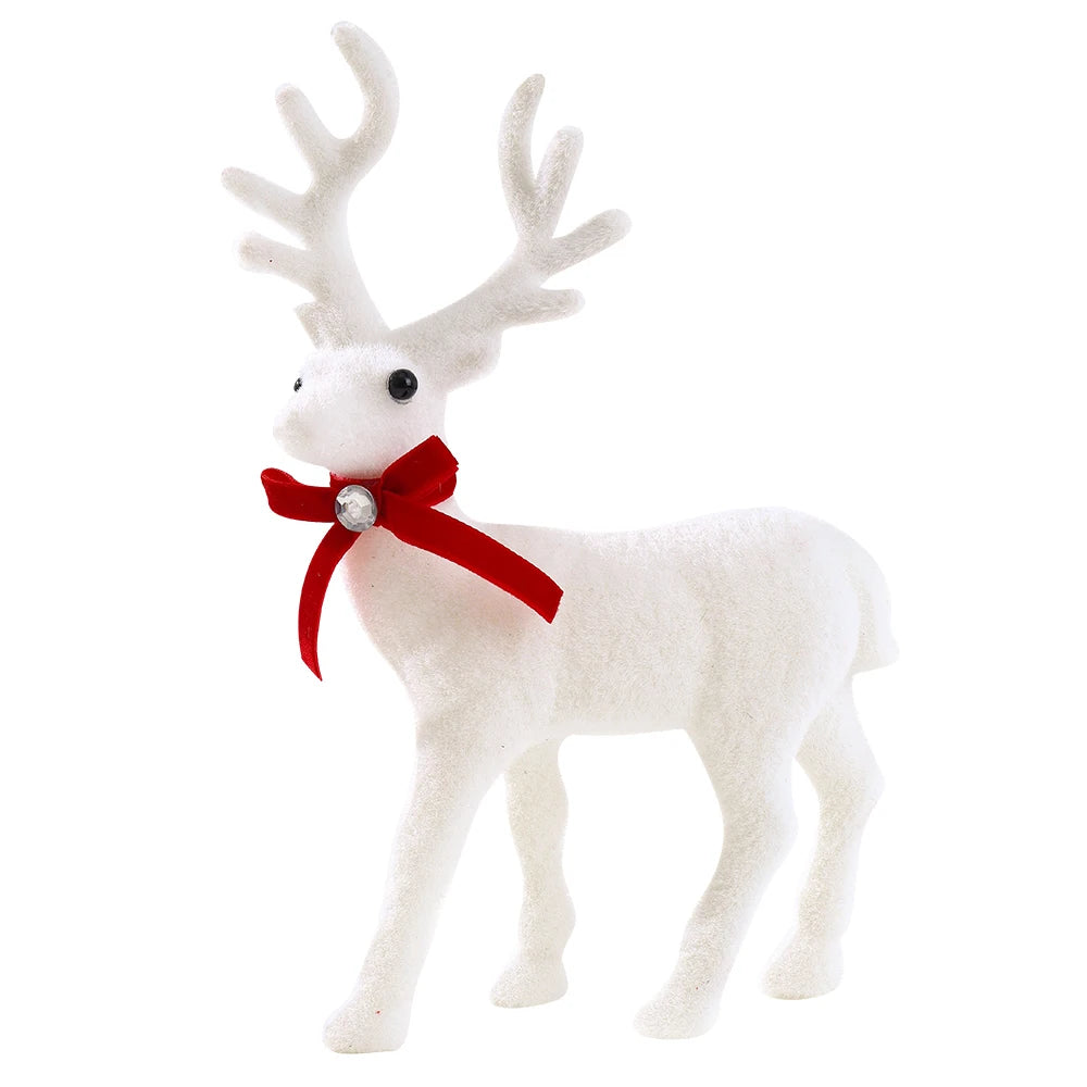 1/2 pcs White Elk Christmas Decoration – 16/21/26cm Reindeer Ornaments | Xmas Tree & Home Decor 2025 New Year Gift